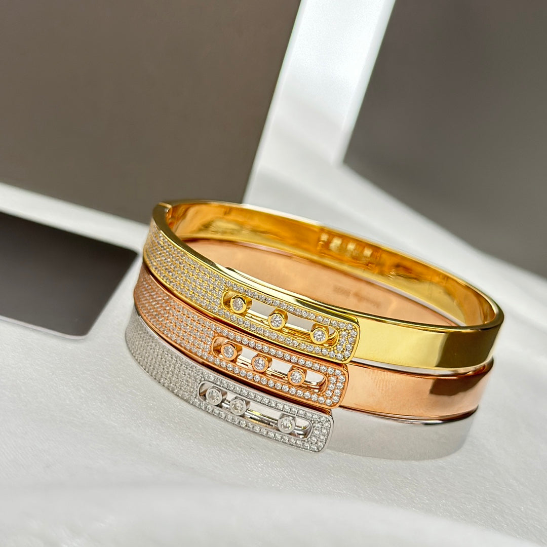 [Aura Jewels]Move Noa Rose Gold Pavé Diamond Bangle Bracelet
