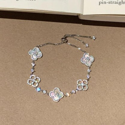 [Aura Jewels] CLOVER 5 MOTIF PINK BLUE RED WHITE BRACELET
