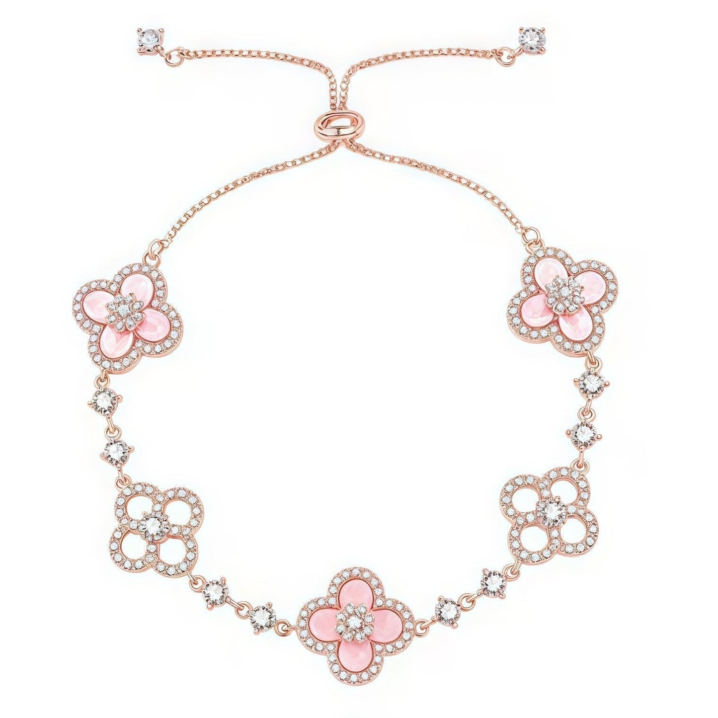 ¡®Aura Jewels¡¯CLOVER 5 MOTIF PINK BLUE RED WHITE BRACELET