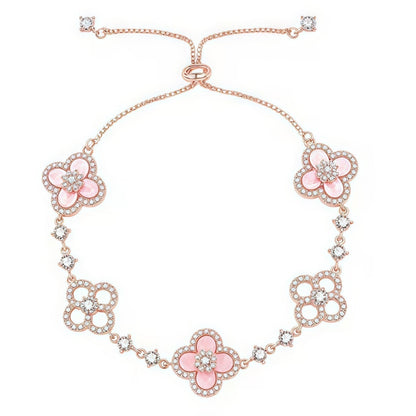 ¡®Aura Jewels¡¯CLOVER 5 MOTIF PINK BLUE RED WHITE BRACELET