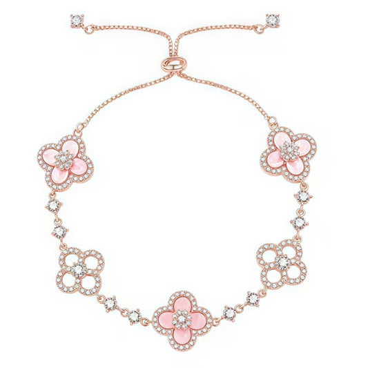 ¡®Aura Jewels¡¯CLOVER 5 MOTIF PINK BLUE RED WHITE BRACELET