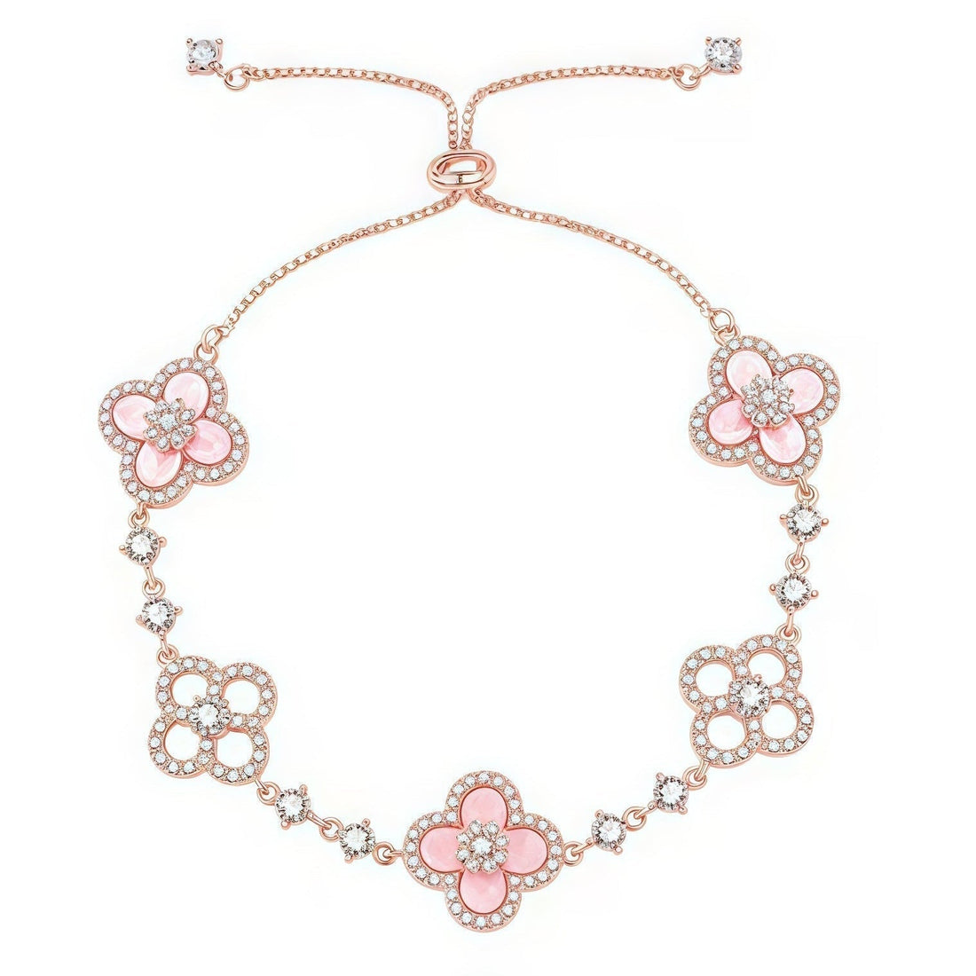 [Aura Jewels] CLOVER 5 MOTIF PINK BLUE RED WHITE BRACELET