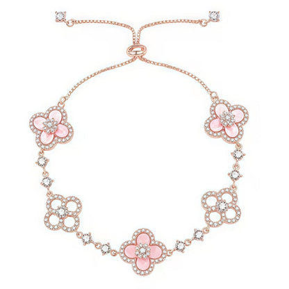 [Aura Jewels] CLOVER 5 MOTIF PINK BLUE RED WHITE BRACELET