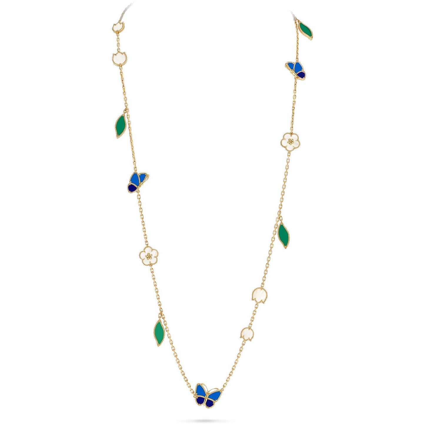 [Aura Jewels]LUCKY SPRING BUTTERFLY 15 FLOWER NECKLACE