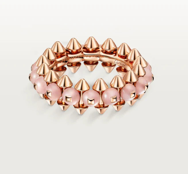 [Aura Jewels]CLASH ELEGANT ROSE GOLD RING FEATURING NATURAL AGATE