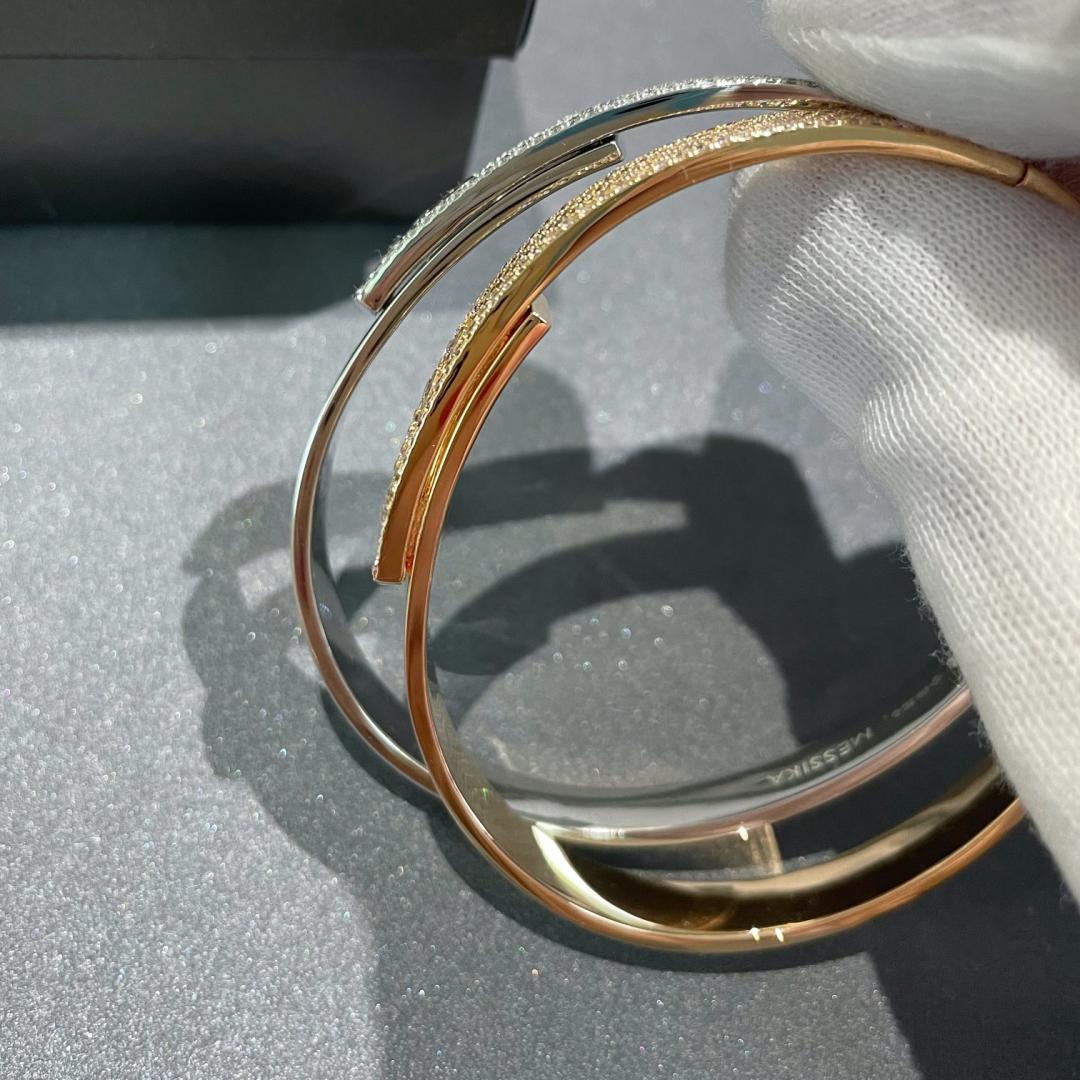 [Aura Jewels]Move Noa Rose Gold Pavé Diamond Bangle Bracelet