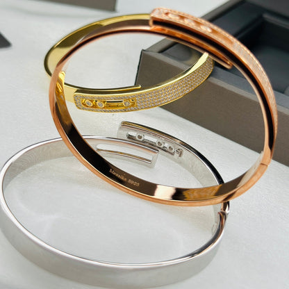 [Aura Jewels]Move Noa Rose Gold Pavé Diamond Bangle Bracelet