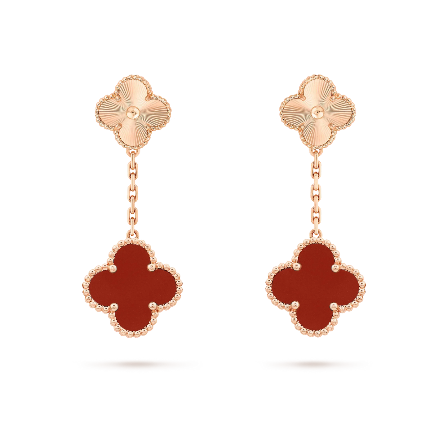 ¡®Aura Jewels¡¯CLOVER 2 MOTIF  LASER CARNELIAN EARRINGS