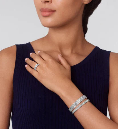 [Aura Jewels]Three-row diamond ring