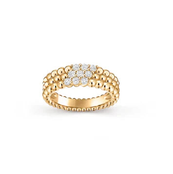 [Aura Jewels]Three-row diamond ring