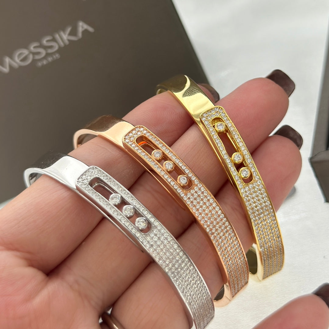 [Aura Jewels]Move Noa Rose Gold Pavé Diamond Bangle Bracelet