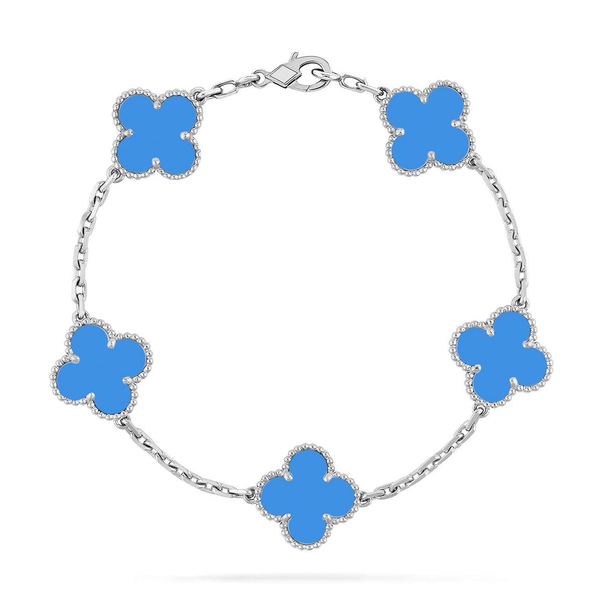 [Aura Jewels]New CLOVER 5 MOTIF BLUE AGATE BRACELET COLLECTION