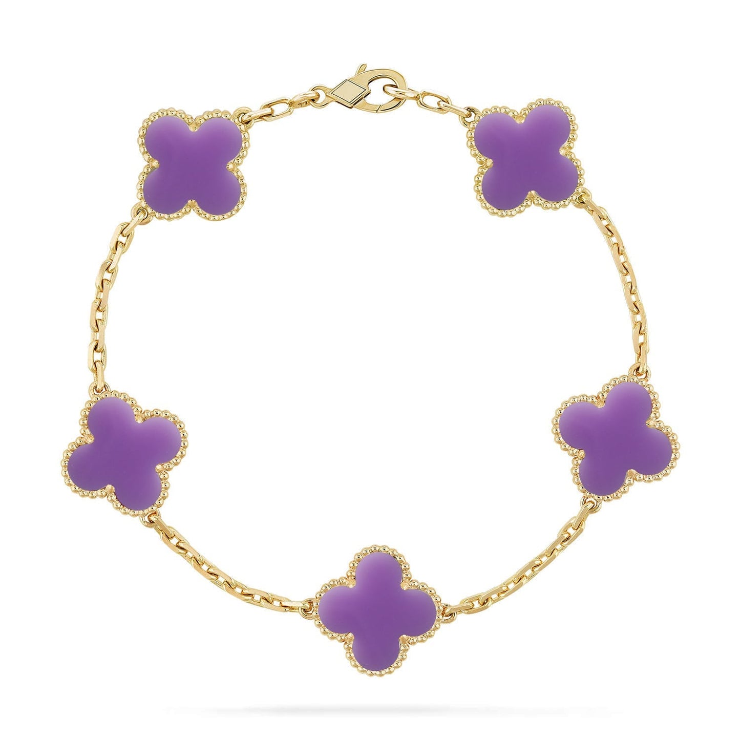 [Aura Jewels]New CLOVER 5 MOTIF LIGHT PURPLE BRACELET COLLECTION