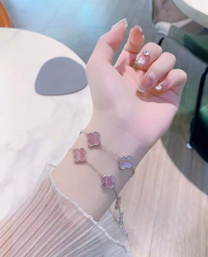 [Aura Jewels]Eternal jewelry]Light Pink Braided Bracelet