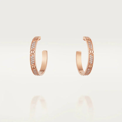 ¡®Aura Jewels¡¯LOVE DIAMOND PINK GOLD HOOP EARRINGS