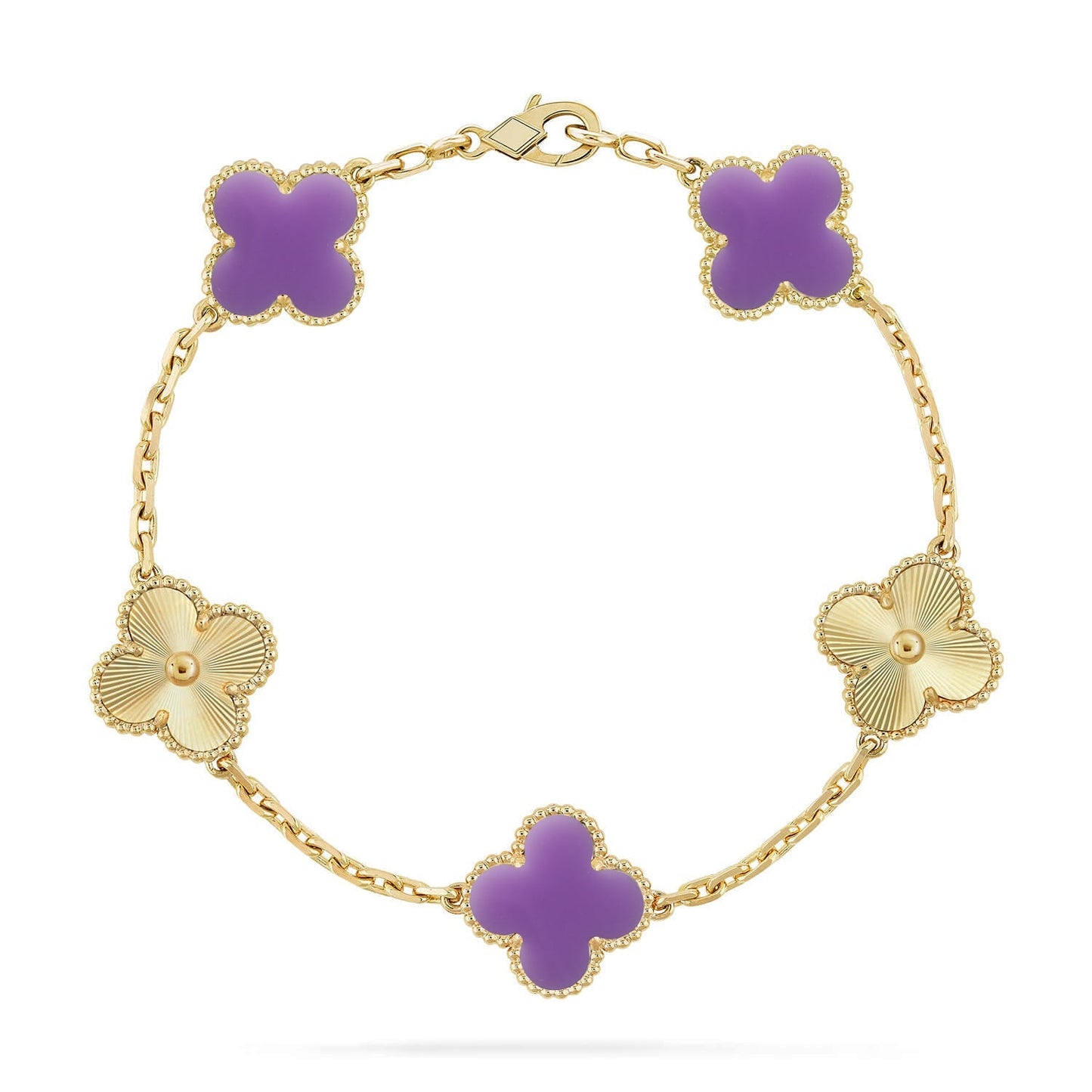 [Aura Jewels]New CLOVER 5 MOTIF LIGHT PURPLE BRACELET COLLECTION