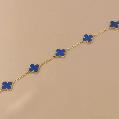 [Aura Jewels]New CLOVER 5 MOTIF BLUE AGATE BRACELET COLLECTION