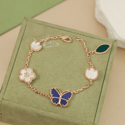 [Aura Jewels]LUCKY SPRING BUTTERFLY 5 MOTIF BRACELET