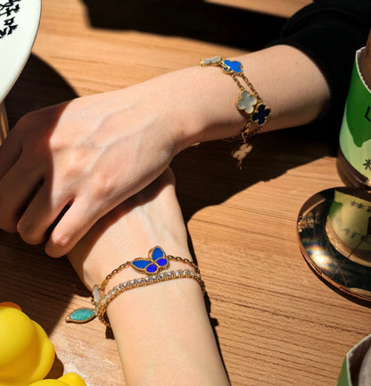 [Aura Jewels]LUCKY SPRING BUTTERFLY 5 MOTIF BRACELET