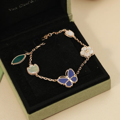 [Aura Jewels]LUCKY SPRING BUTTERFLY 5 MOTIF BRACELET