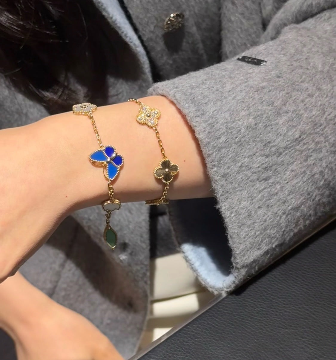[Aura Jewels]LUCKY SPRING BUTTERFLY 5 MOTIF BRACELET