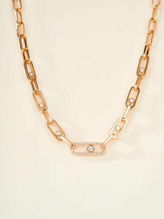 [Aura Jewels] MK NEW SLIDING DIAMOND NECKLACE