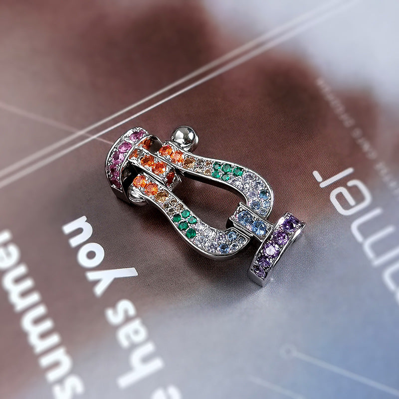 ¡®Aura Jewels¡¯FORCE LARGE HORSESHOE  COLORED DIAMOND BRACELET ROSE GOLD