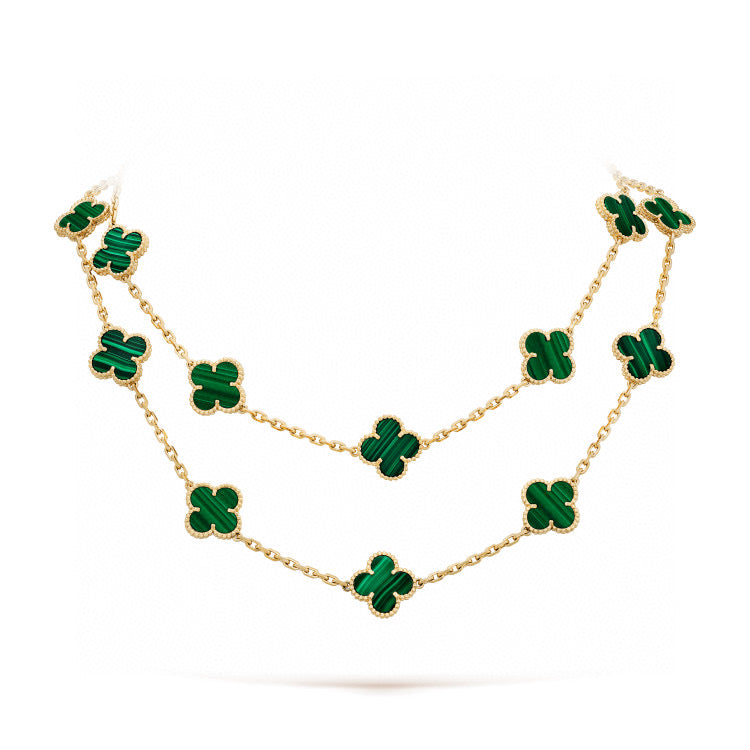 ¡®Aura Jewels¡¯CLOVER 20 MOTIFS MALACHITE GOLD