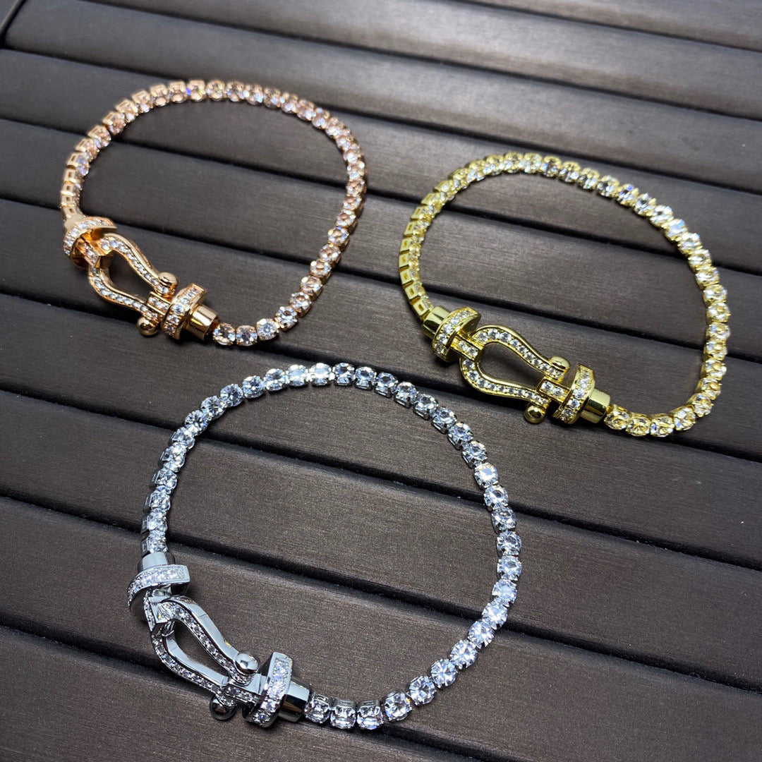 ¡®Aura Jewels¡¯FORCE  LARGE HORSESHOE FULL DIAMOND TENNIS BRACELET