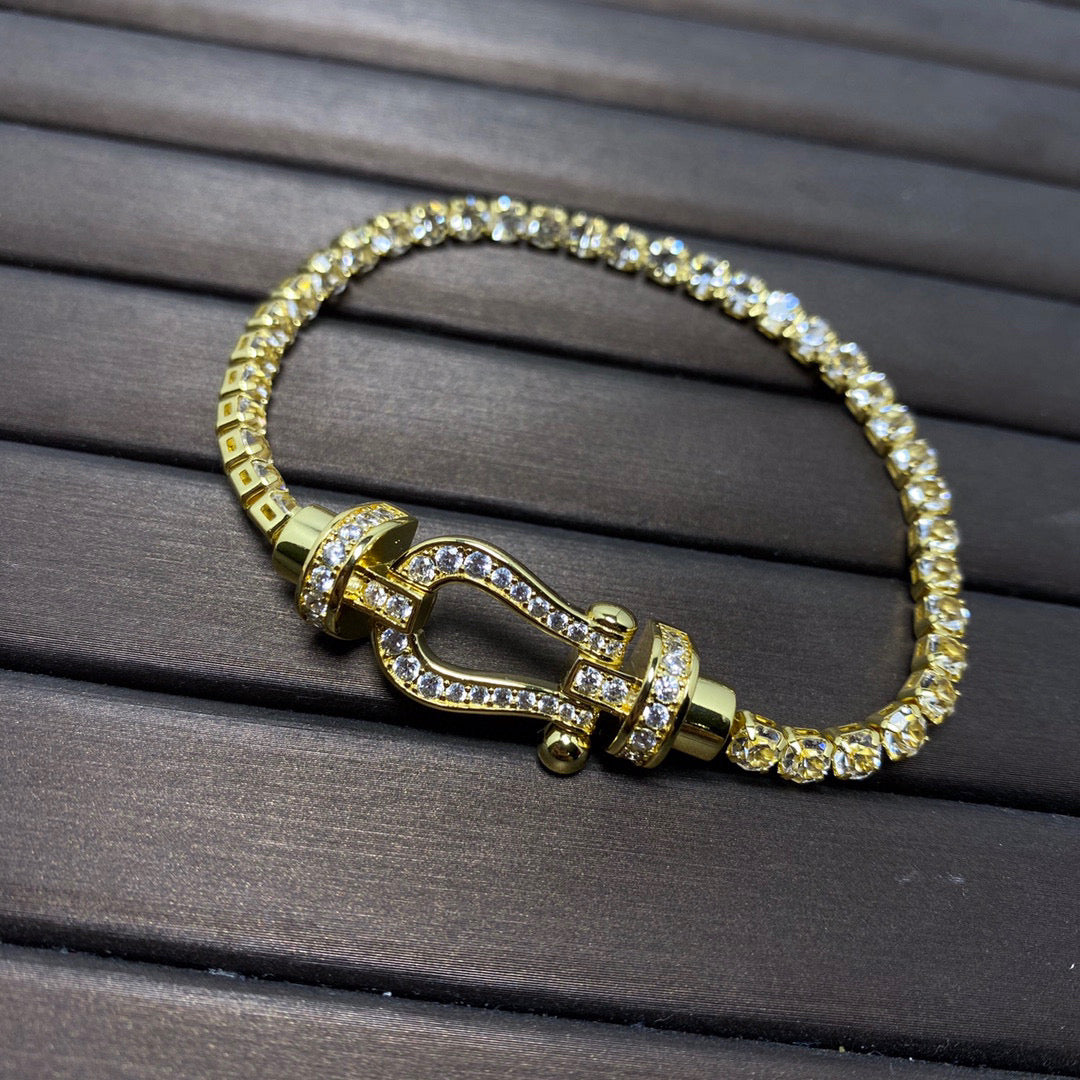 ¡®Aura Jewels¡¯FORCE  LARGE HORSESHOE FULL DIAMOND TENNIS BRACELET