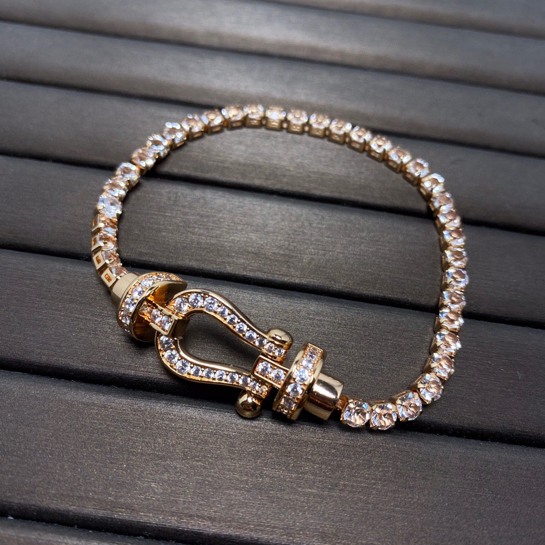¡®Aura Jewels¡¯FORCE  LARGE HORSESHOE FULL DIAMOND TENNIS BRACELET