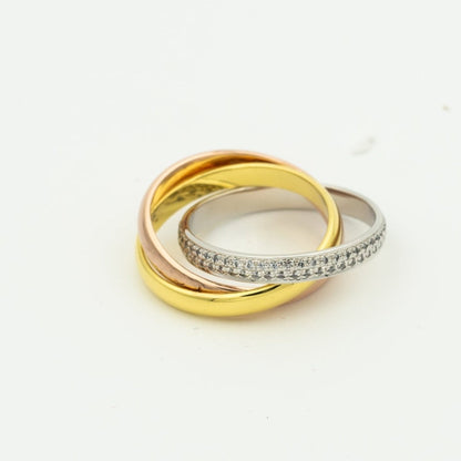 [Aura Jewels] TRINITY RING GOLD PINK GOLD SILVER DIAMONDS