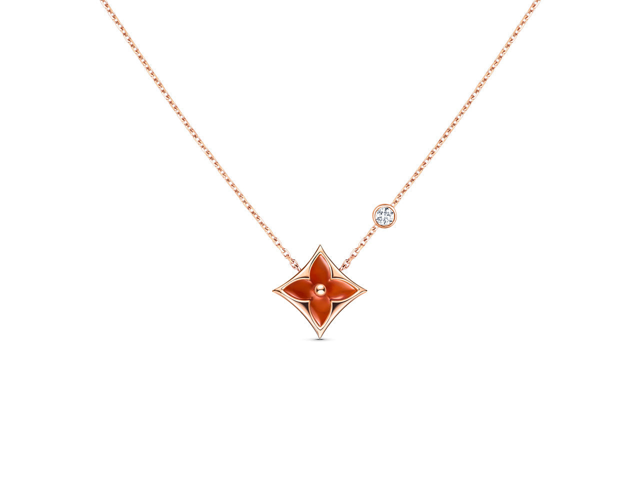 ¡®Aura Jewels¡¯STAR NECKLACE PINK GOLD 1 DIAMOND