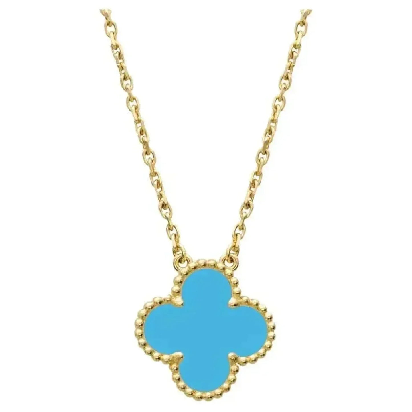 ¡®Aura Jewels¡¯CLOVER 15MM VINTAGE TURQUOISE NECKLACE