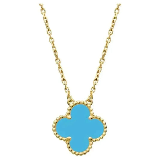 ¡®Aura Jewels¡¯CLOVER 15MM VINTAGE TURQUOISE NECKLACE