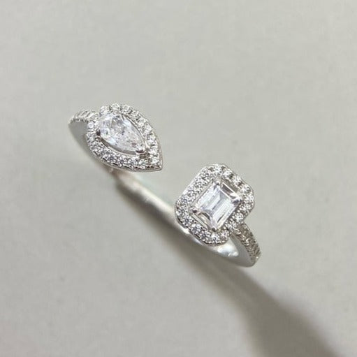 [Aura Jewels]MY TWIN TOI & MOI SILVER DIAMOND RING