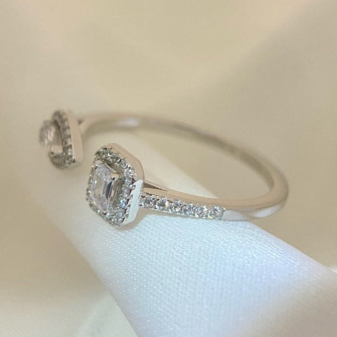 [Aura Jewels]MY TWIN TOI & MOI SILVER DIAMOND RING
