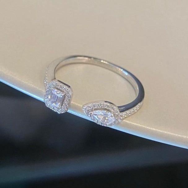 [Aura Jewels]MY TWIN TOI & MOI SILVER DIAMOND RING