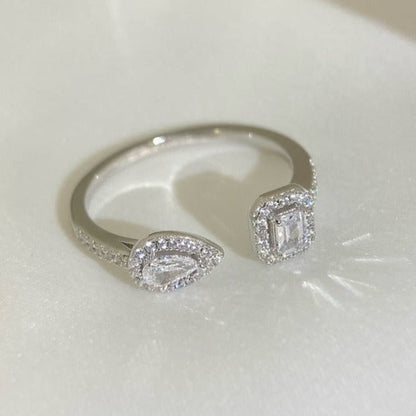 [Aura Jewels]MY TWIN TOI & MOI SILVER DIAMOND RING