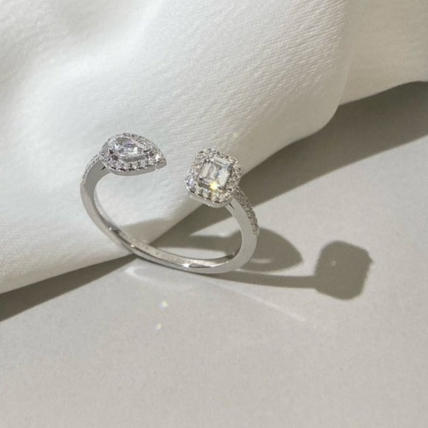 [Aura Jewels]MY TWIN TOI & MOI SILVER DIAMOND RING