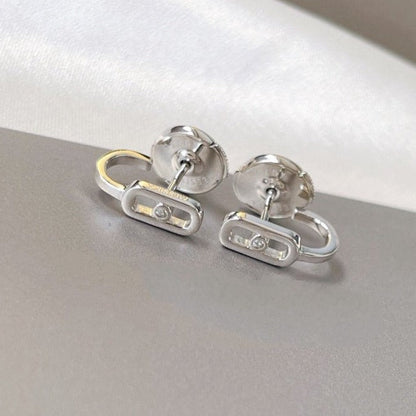[Aura Jewels]CREOLES MOVE UNO MINI 1 DIAMOND EARRINGS