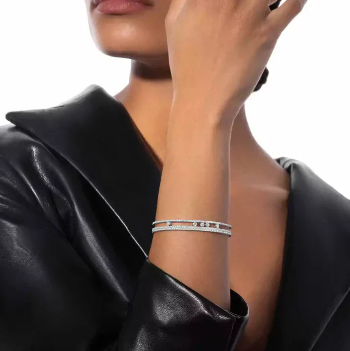 [Aura Jewels]M Roman Full Diamond Bracelet