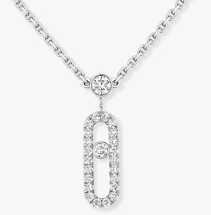 [Aura Jewels] MS Double-Circle Full-Diamond Necklace