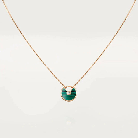 ¡®Aura Jewels¡¯AMULETTE ROSE GOLD MALACHITE NECKLACE