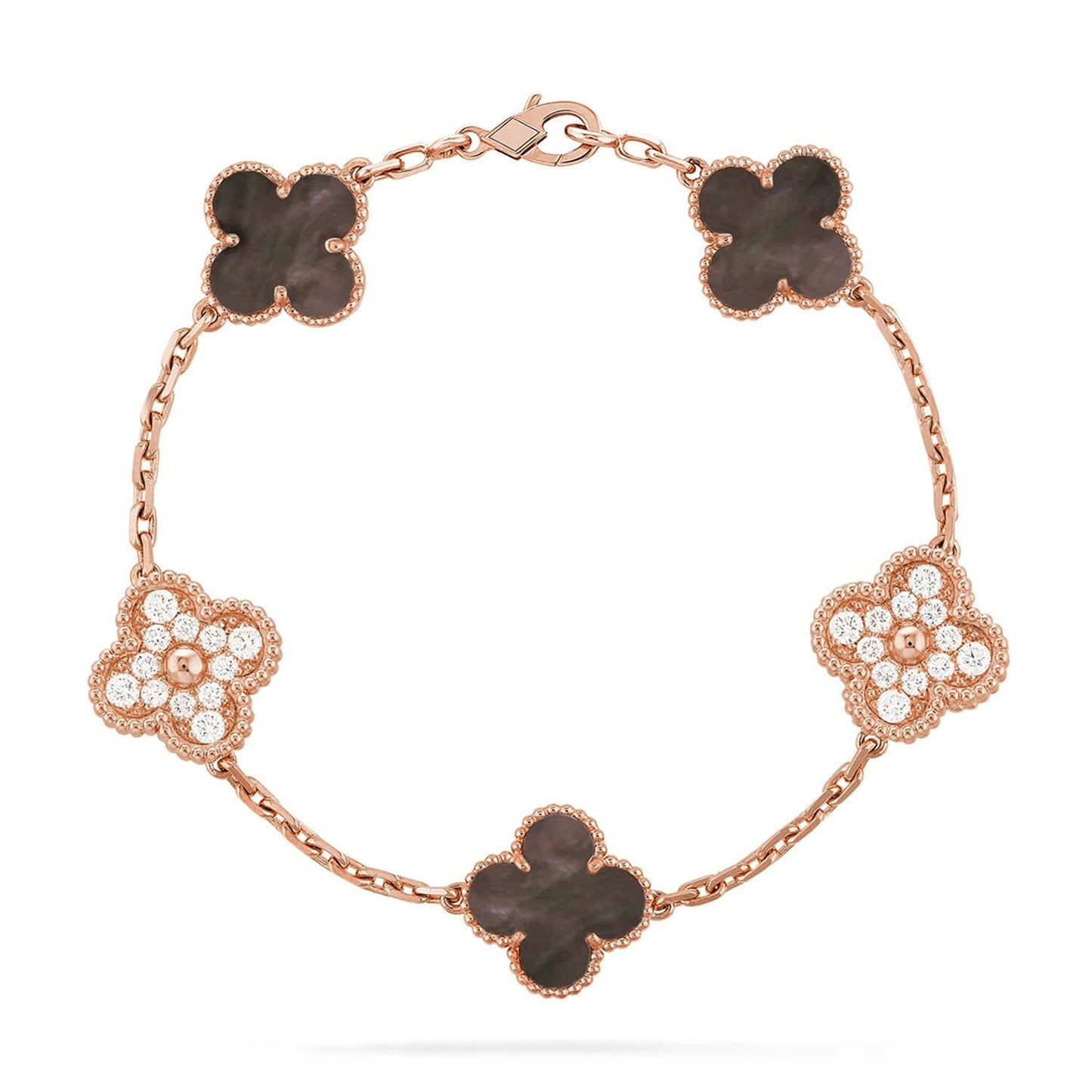 [Aura Jewels]New CLOVER 5 MOTIF GRAY MOP BRACELET COLLECTION
