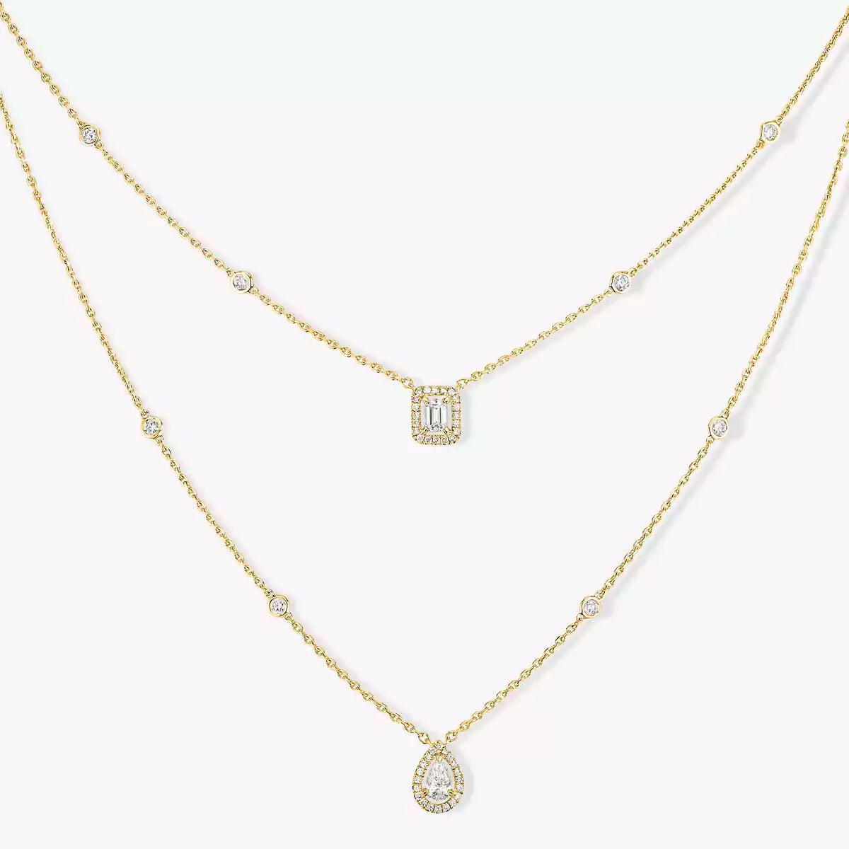 [Aura Jewels]Diamond Necklace My Twin 2 Rows