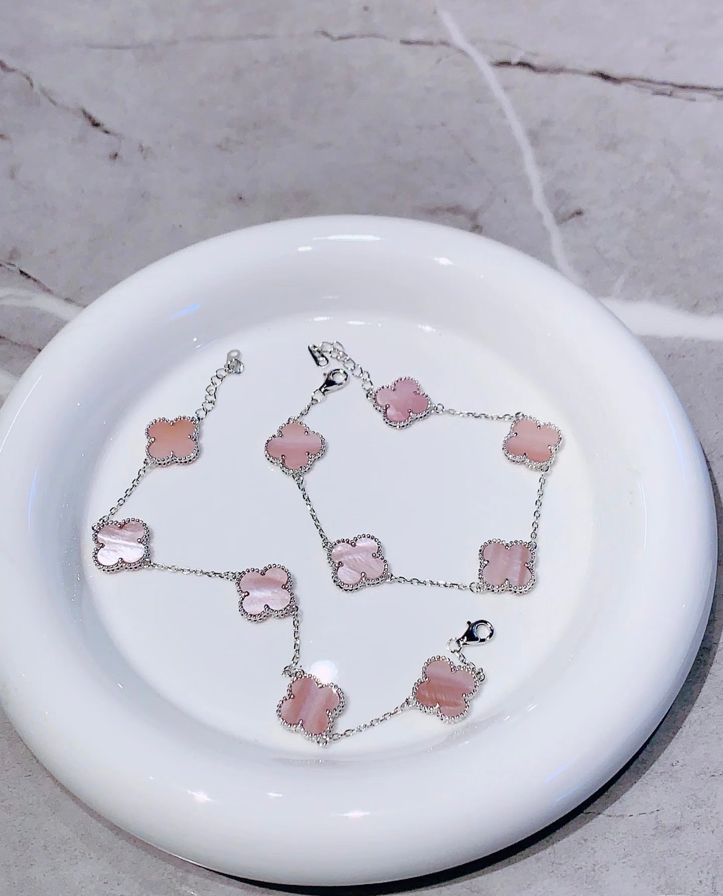 [Aura Jewels]Eternal jewelry]Light Pink Braided Bracelet