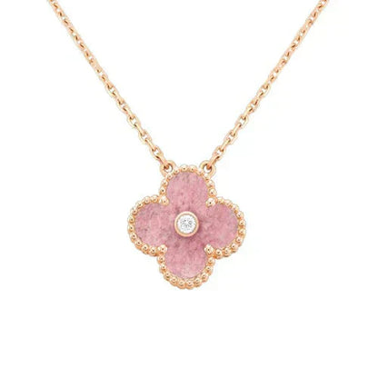 ¡®Aura Jewels¡¯CLOVER 15MM DIAMOND RHODONITE NECKLACE
