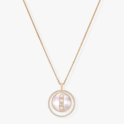 [Aura Jewels]LUCKY MOVE MM NACRE BLANCHE DIAMOND NECKLACE