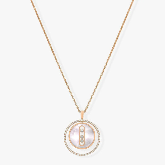 [Aura Jewels]LUCKY MOVE MM NACRE BLANCHE DIAMOND NECKLACE